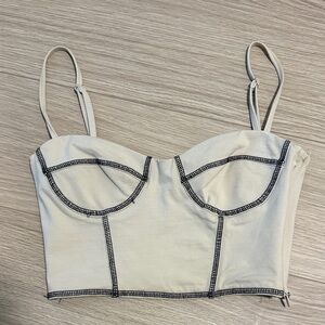 Princess Polly Cream Bustier Crop Top